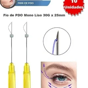 Fios de PDO Mono Liso 30g x 25mm (pacote 10 unidades) Loyoderm